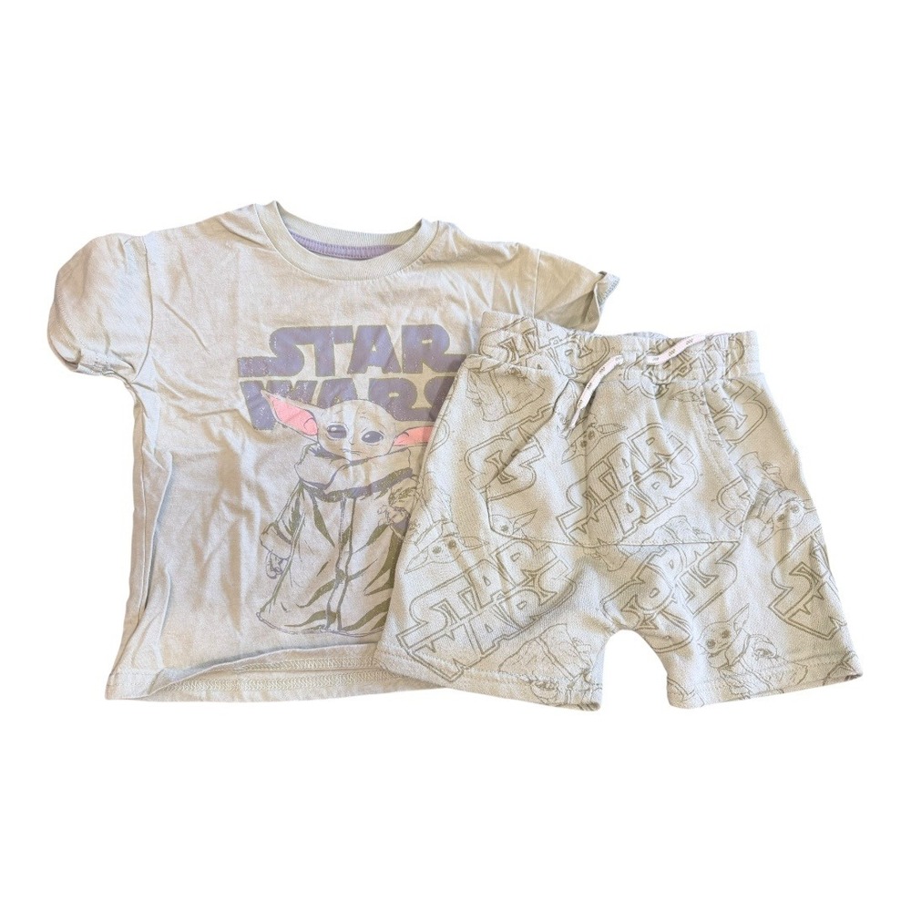 Star Wars Grogu Baby Yoda T-Shirt and Shorts Set‎ Sage Green Toddler 3T